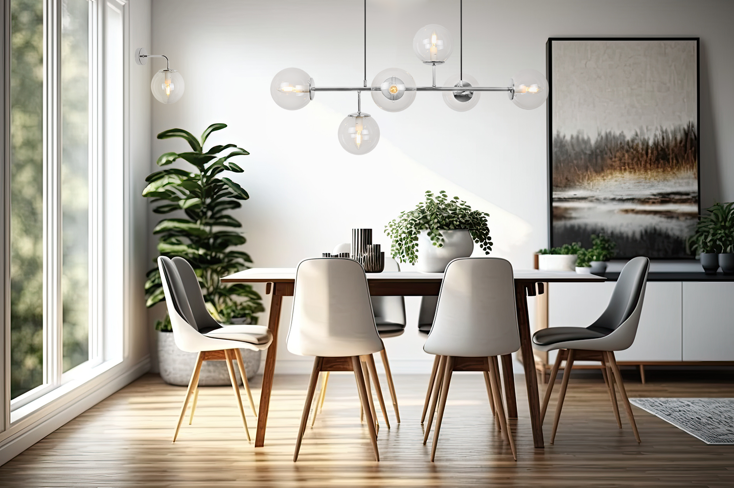 Lampa kinkiet ścienny Siena glamour 1xE14 klosz kula szklana srebrny/bezbarwny Light Home LH - 3