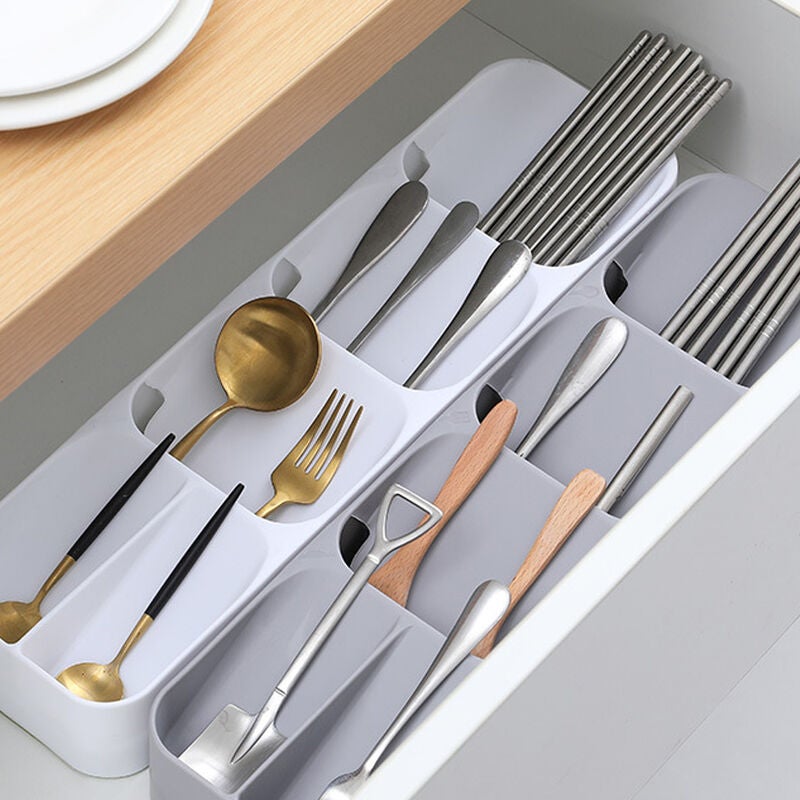 Boîte de rangement pour couverts compacte Plateau de tiroir pour couverts Meilleurs couteaux de cuisine Organisateur de rangement pour ustensiles - 3