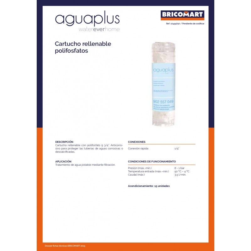 Cartouche de sel polyphosphate en billes pour filtre à eau 10'', évite le tartre et la corrosion dans les canalisations - 2