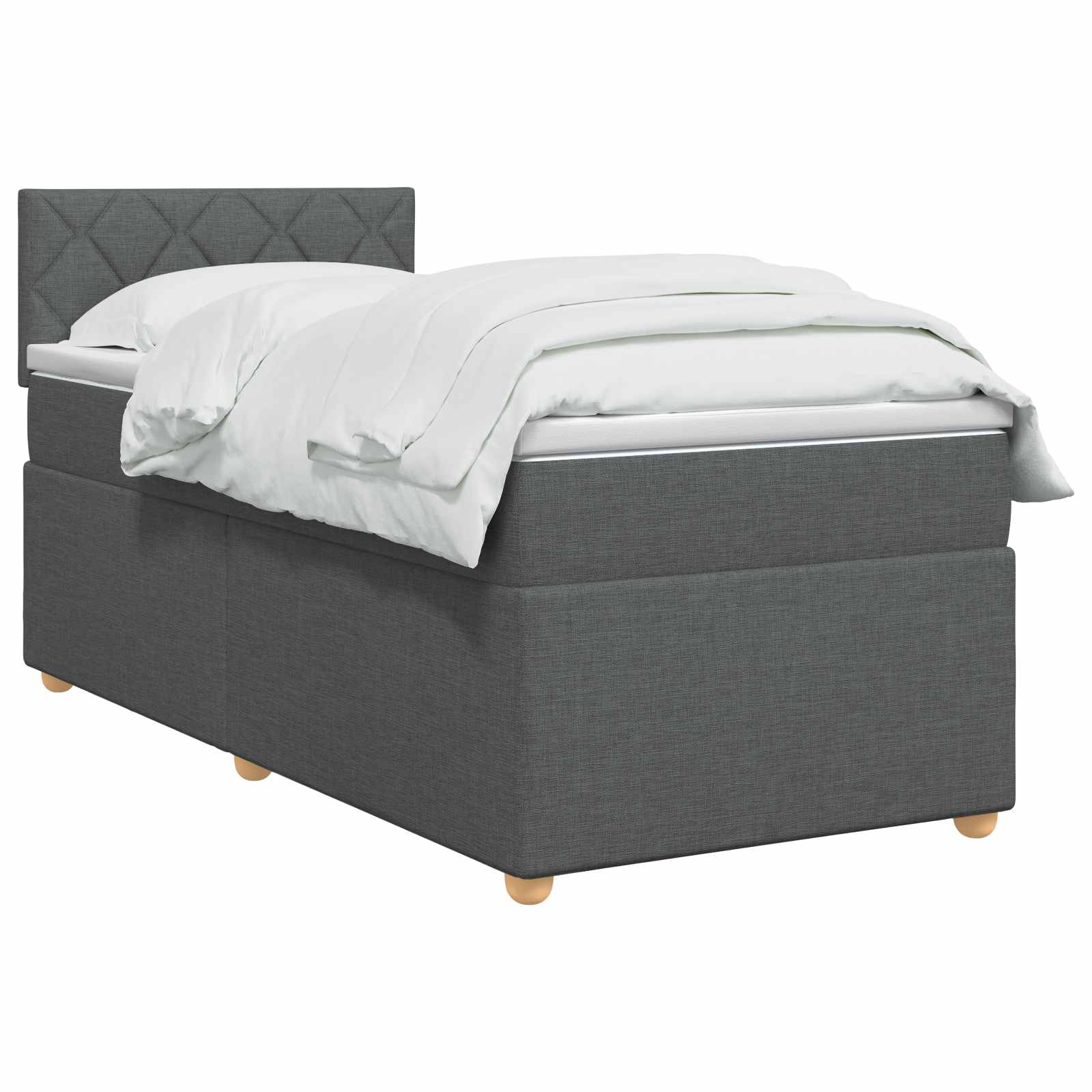 Cama box spring con colchón Gris oscuro 90 x 200 cm Tela | Leroy Merlin
