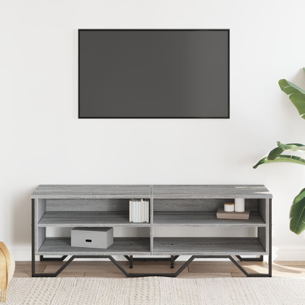 Meuble TV sonoma gris 122x34x41 cm bois d'ingénierie - 3