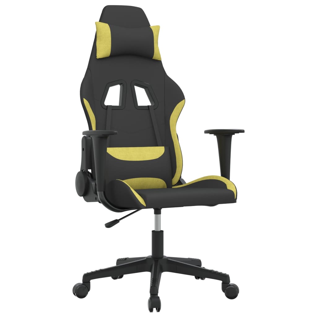 Chaise gaming - Chaise de jeu - Fauteuil Gaming - Chaise de Bureau d'ordinateur Noir et vert clair Tissu543213 - 2