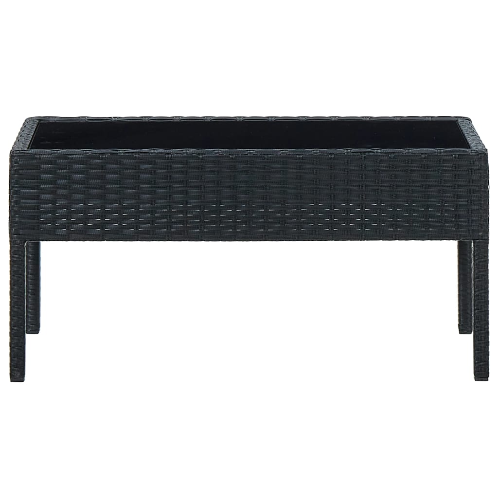 Maison Exclusive - Tavolo da Giardino Nero 75x40x37 cm in Polyrattan - 6