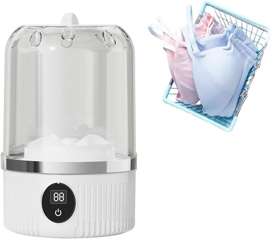 Mini Machine à Laver Portable Rechargeable USB - Pour Sous-vêtements, Chaussettes, Idéale Voyage, Camping, Petits Espaces - 11