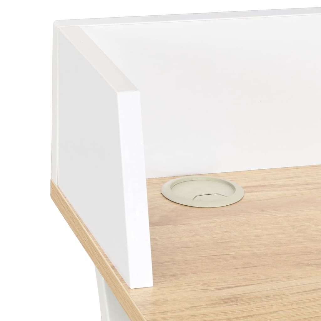 Bureau blanc et naturel 80x50x84 cm - COMFORTXL - 6
