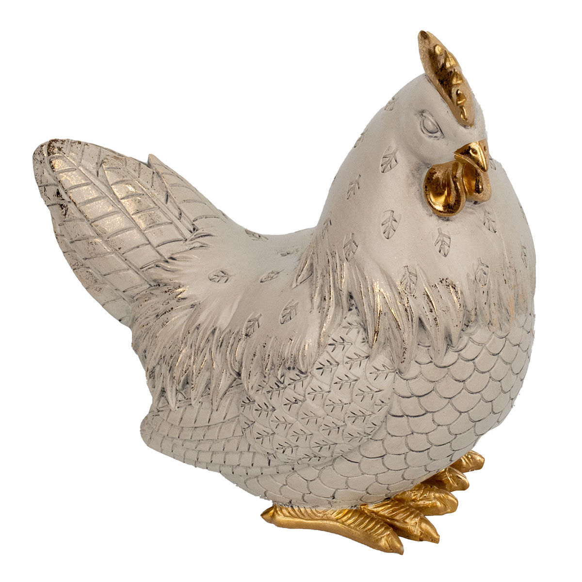 Signes grimalt by sigris - figura gallo blanco de resina | figura de gallina figuras de resina para jardin figura resina decoración cm