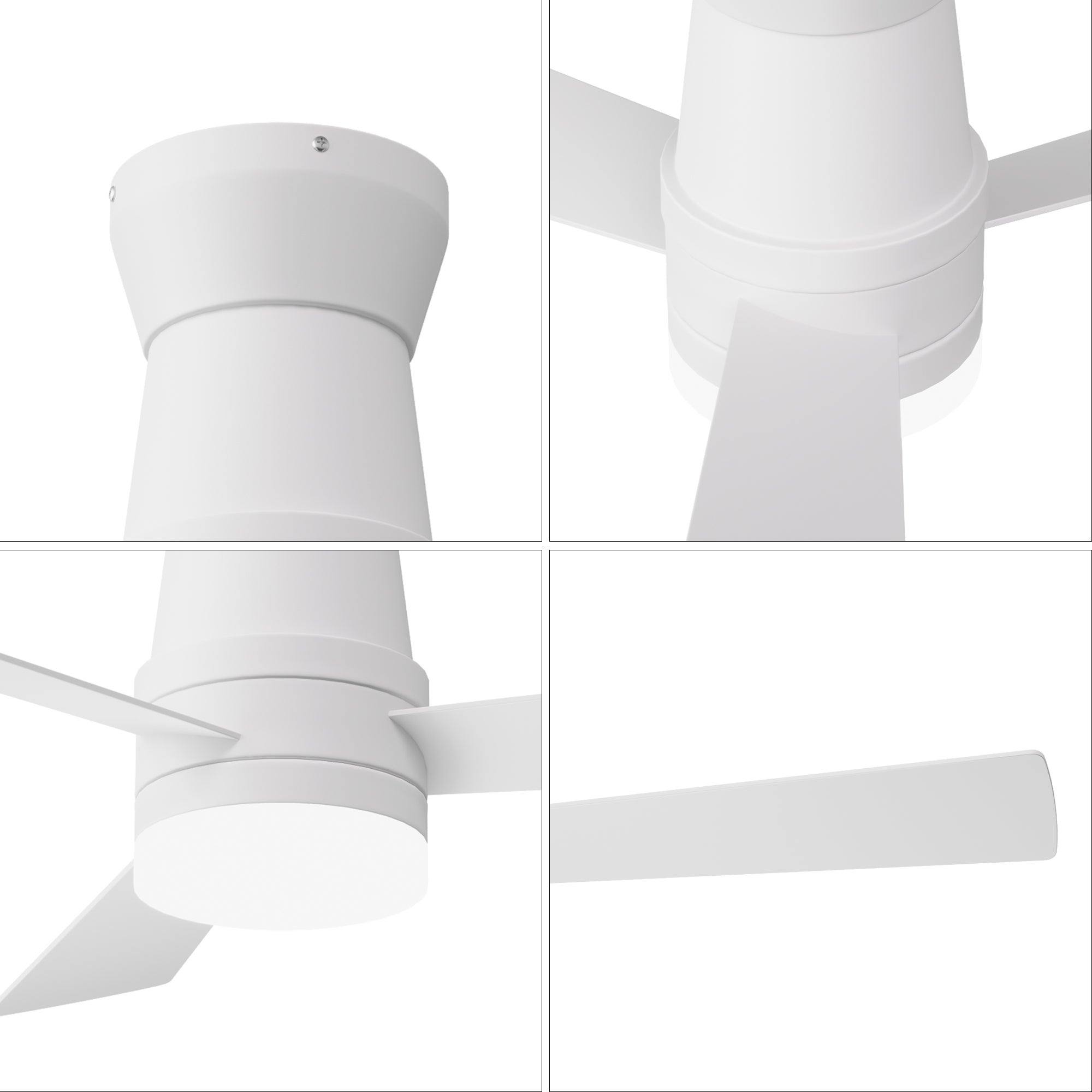 Ventilateur de plafond, 2-en-1 blanc avec éclairage LED (modèle à 3 pales de 52 pouces en contreplaqué),L132cm - 11