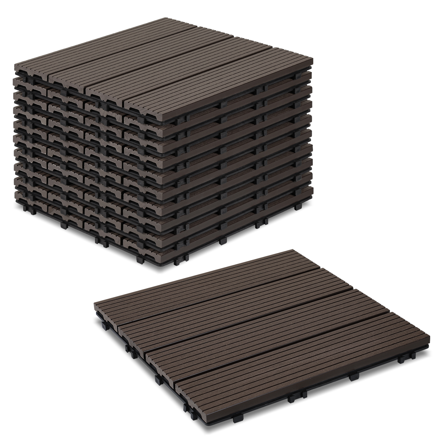 Fulocseny Carrelage de terrasse 12 po x 12 po (ensemble de 20