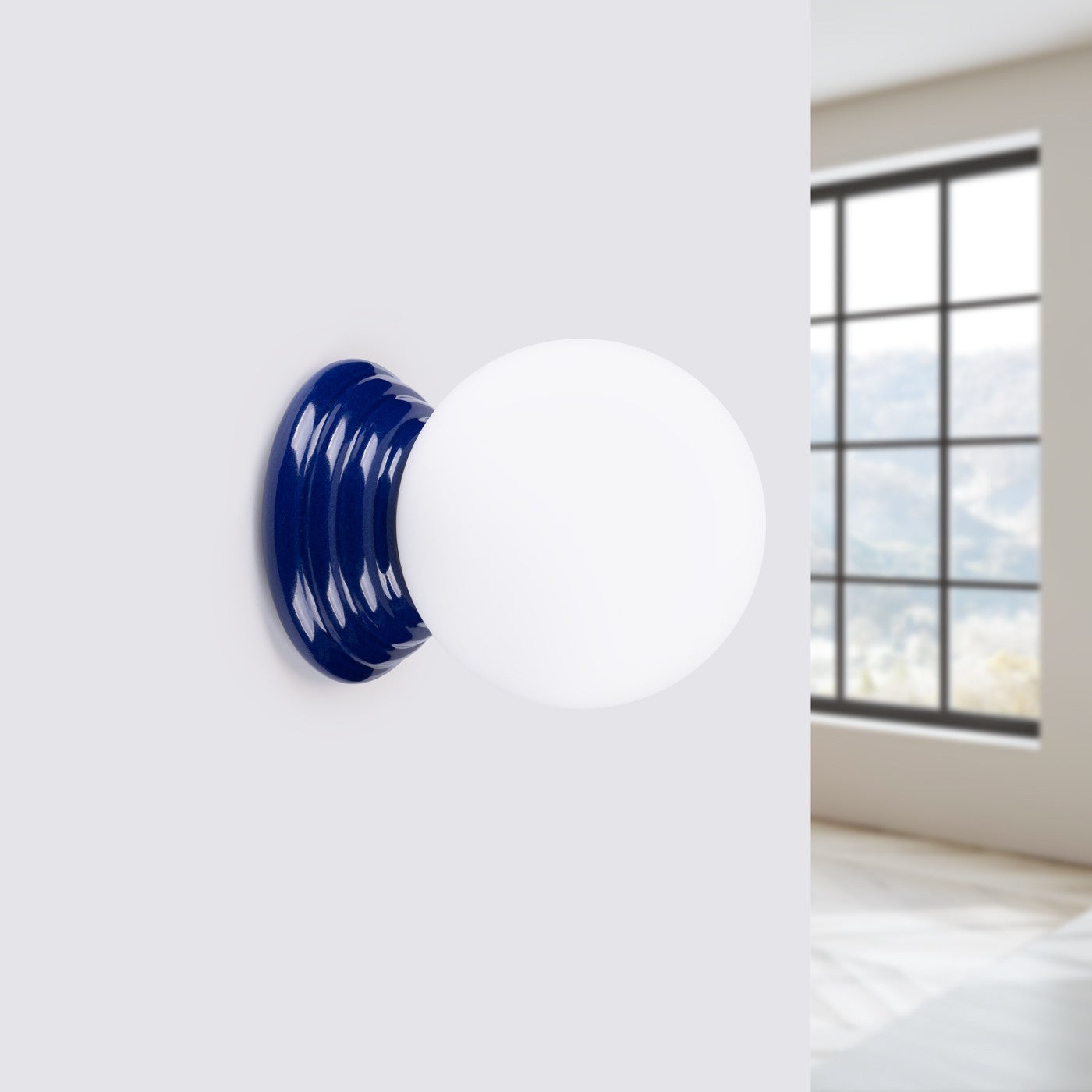 Kinkiet ścienny ceramiczny szkliwiony ZORI ultramaryna 1xG9x15W ceramika / gips wym:12x12x16cm IP44 Sollux Lighting - 3