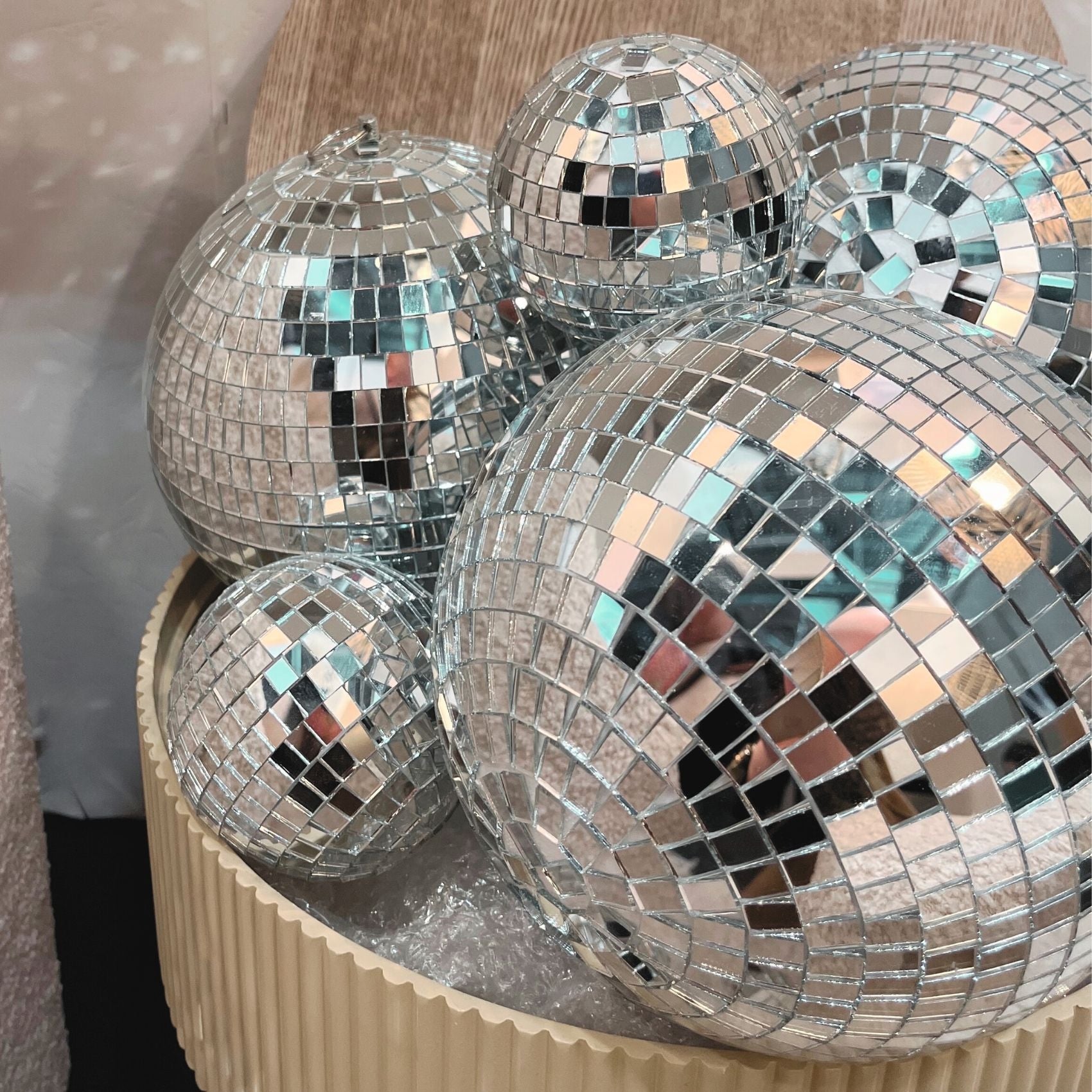 Boule à facettes disco - Argent - 20x20 cm - Verre - 2