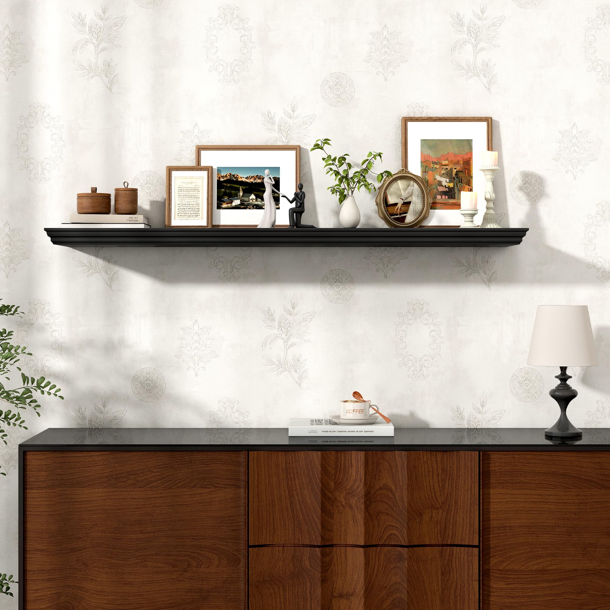 BOMCLAP Estante de parede para decoração e organização, divisória de parede suspensa, estante para suculentas na sala de estar - 5