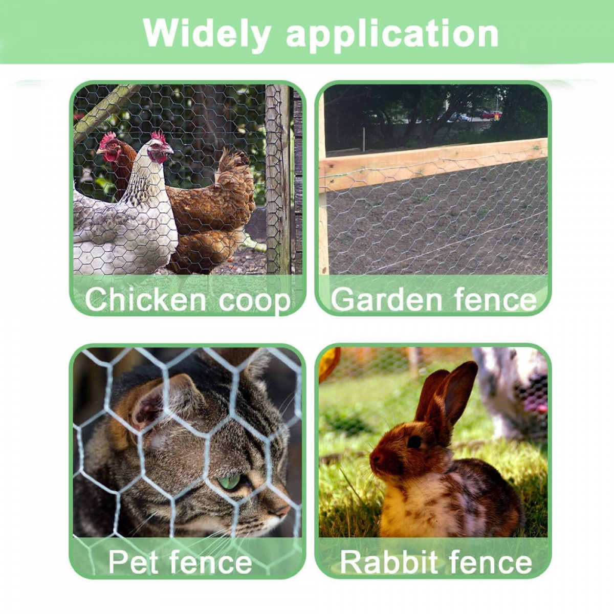 Rede de jardim para aves, 35 cm × 4 m, vedação de jardim, barreira para animais, rede para aves, animais de estimação, coelhos, galinhas - 5