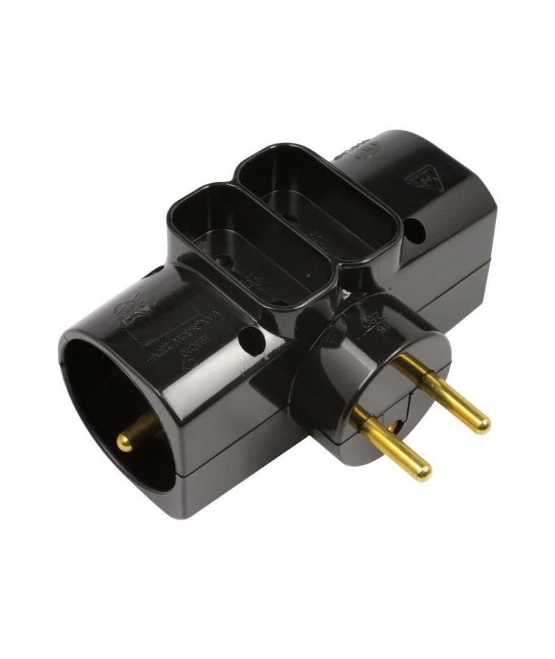 Multiprise 4 prises latérale 2x16A + 2x6A - Noir - Zenitech - 2