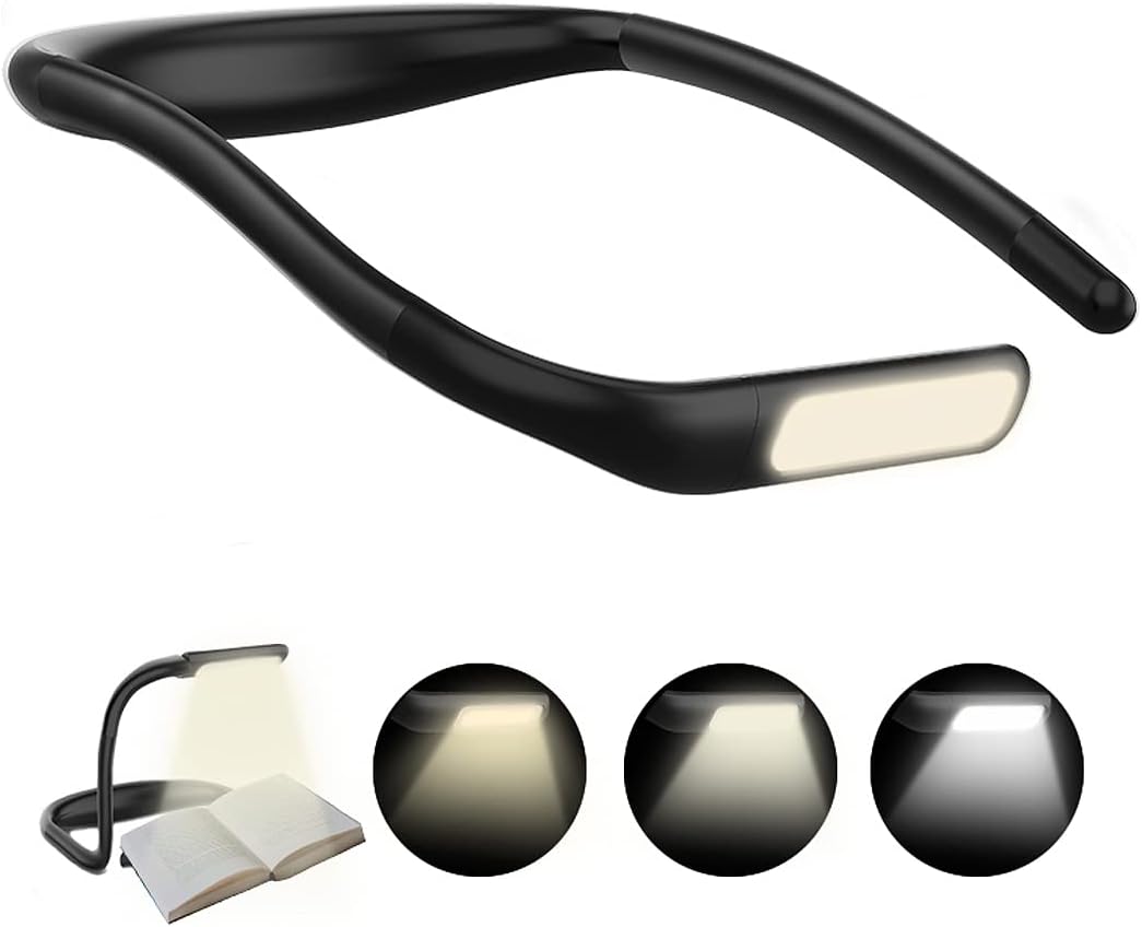 Akumulatorowa lampa do czytania na szyję, składana lampa biurkowa LED 1800 mAh, płynne przyciemnianie i 3 tryby kolorów, regulacja obrotu o 270°, idea