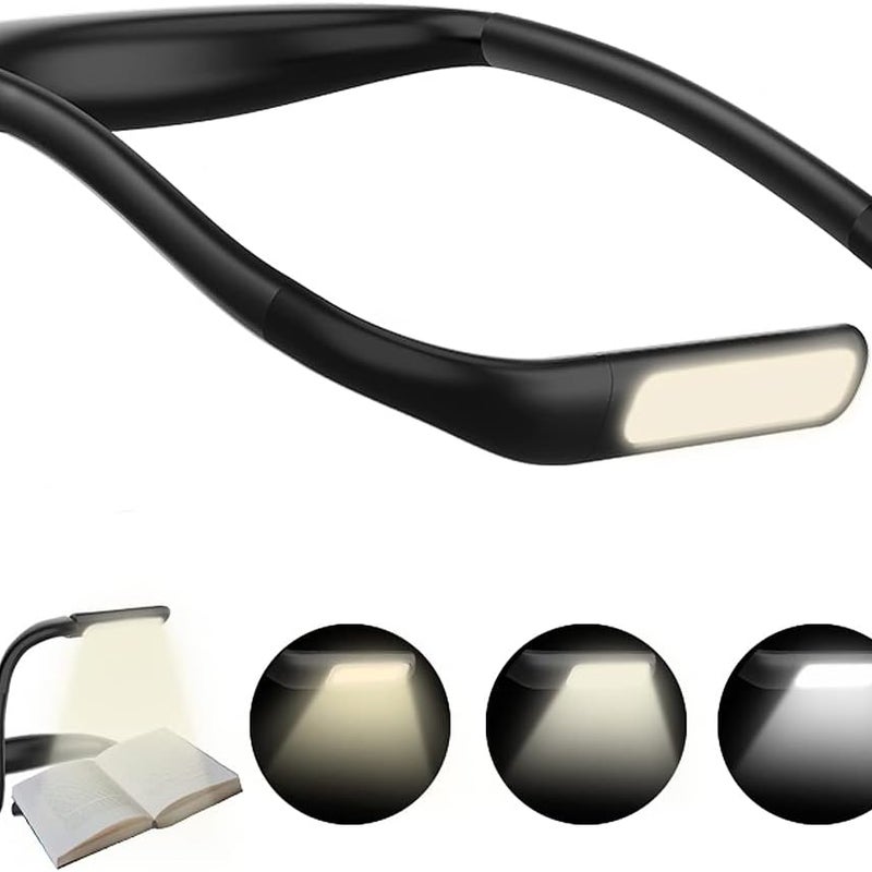 Lampka do czytania na szyję ładowalna składana lampka biurkowa LED płynna regulacja jasności i tryby kolorów regulacja obrotu idealna do