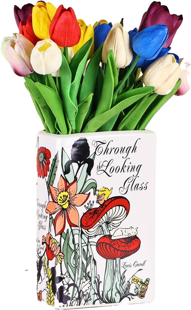 Vaso decorativo a forma di libro, vasi in ceramica per fiori, vaso unico a forma di libro per decorazione da tavolo, decorazione per libreria, decorazione per la casa o regali per libri
