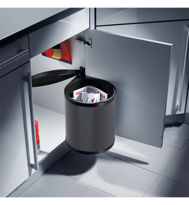 Poubelle encastrable sous évier 15L Hailo AS Mono Coloris - Noir
