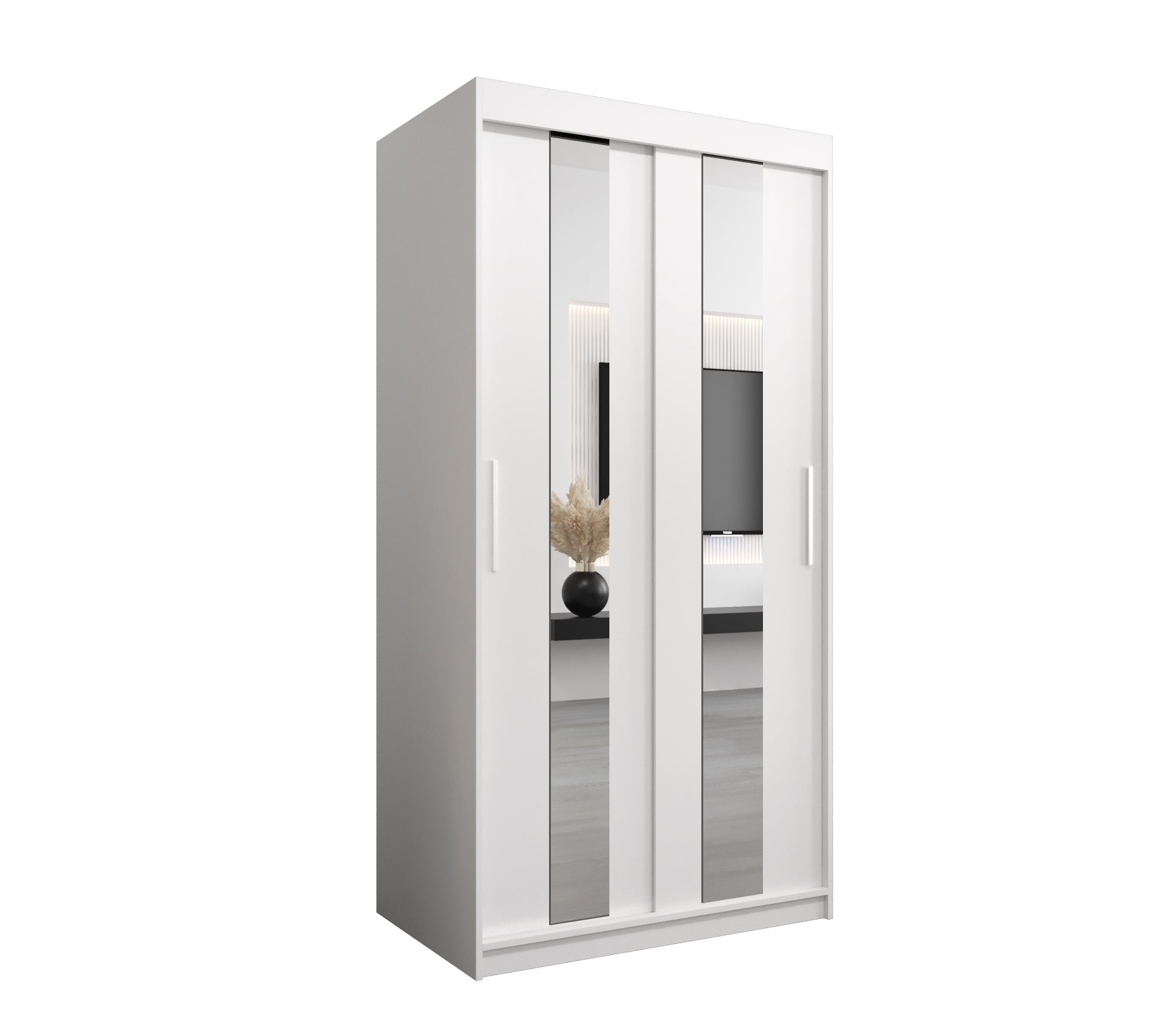 Szafa przesuwna garderoba POLE 100 x 62 x 200 cm Biały - Abiks Meble