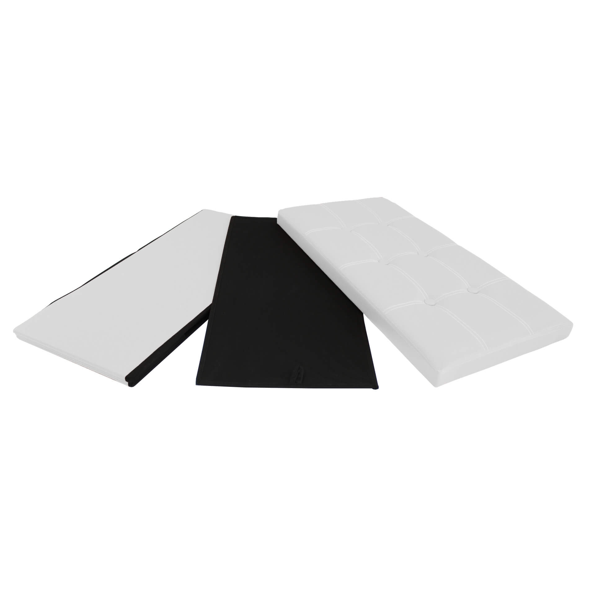 Pouf Coffre De Rangement Mobili Rebecca Banc Rectangle Blanc Stokage 38x76x38 - 8