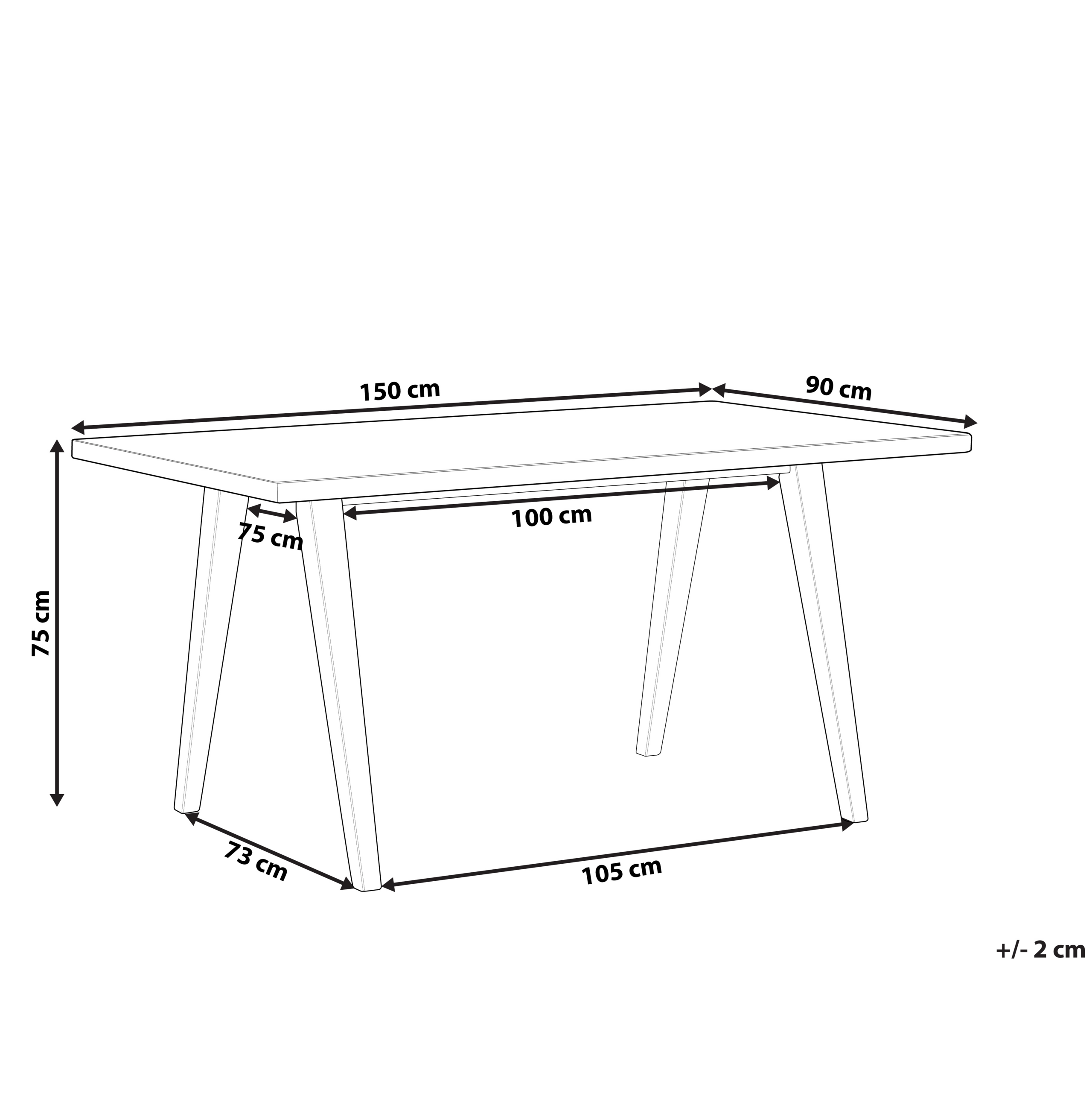 Tavolo da pranzo LENISTER Marrone/ Bianco 150 cm 90 cm - 3