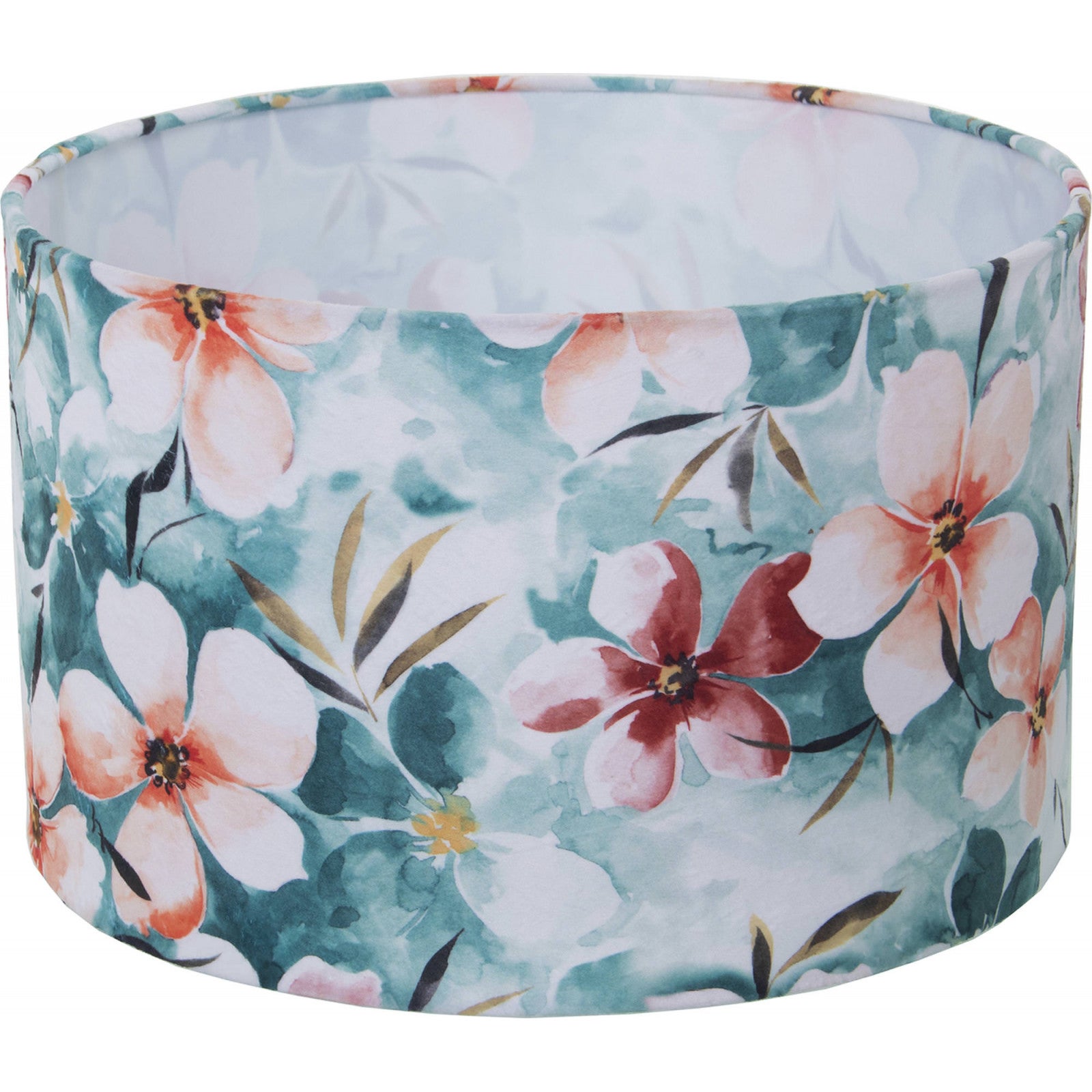 Abat-jour Tissu Oiseaux Et Fleurs – 26x26x17 Cm, Douille E27, Décoration Lampe De Table Ou Bureau