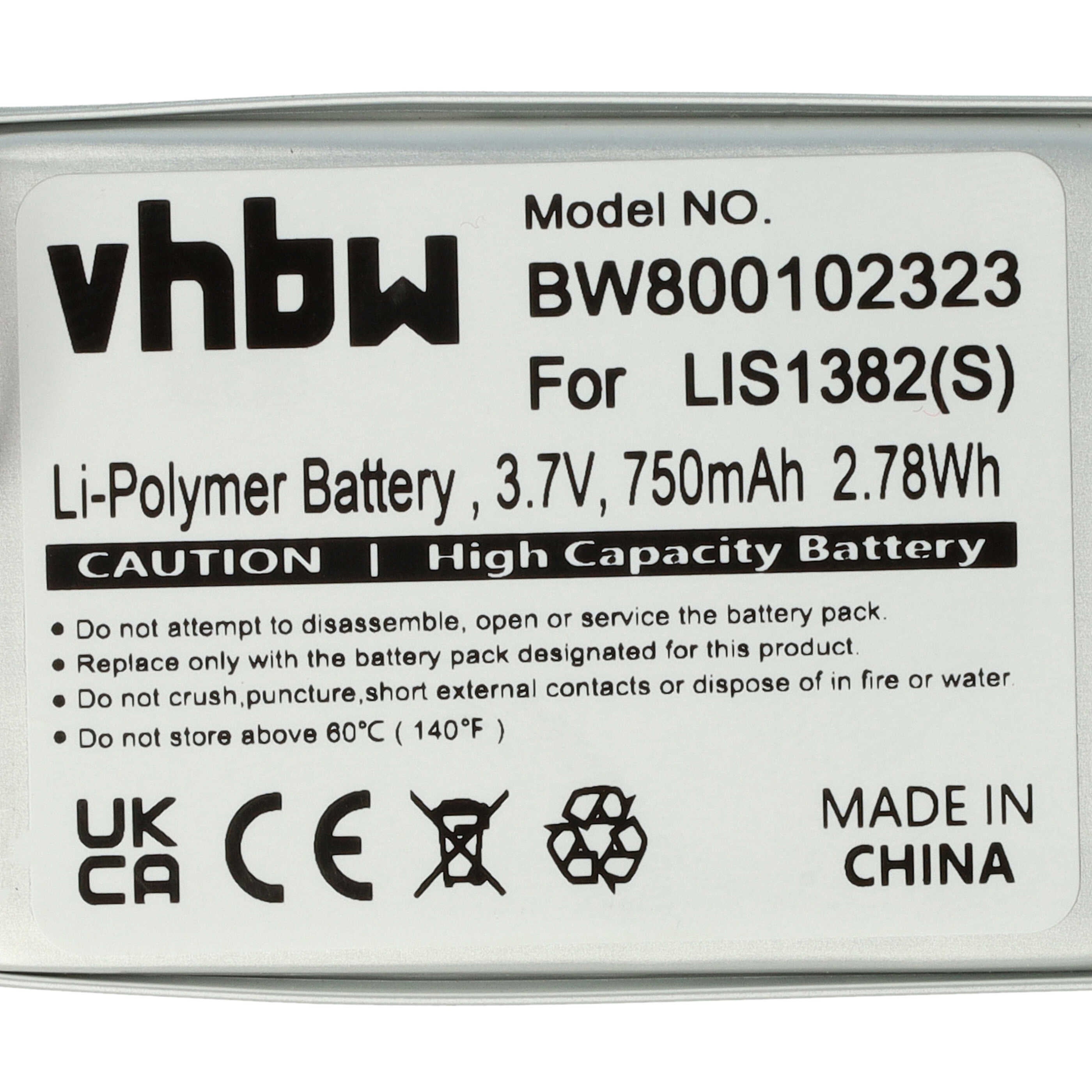vhbw Batterie compatible avec Sony Portable Reader PRS-300BC, PRS-300, PRS-300SC, PRS-300RC liseuse e-book reader (750mAh, 3,7V, Li-polymère) - - 5