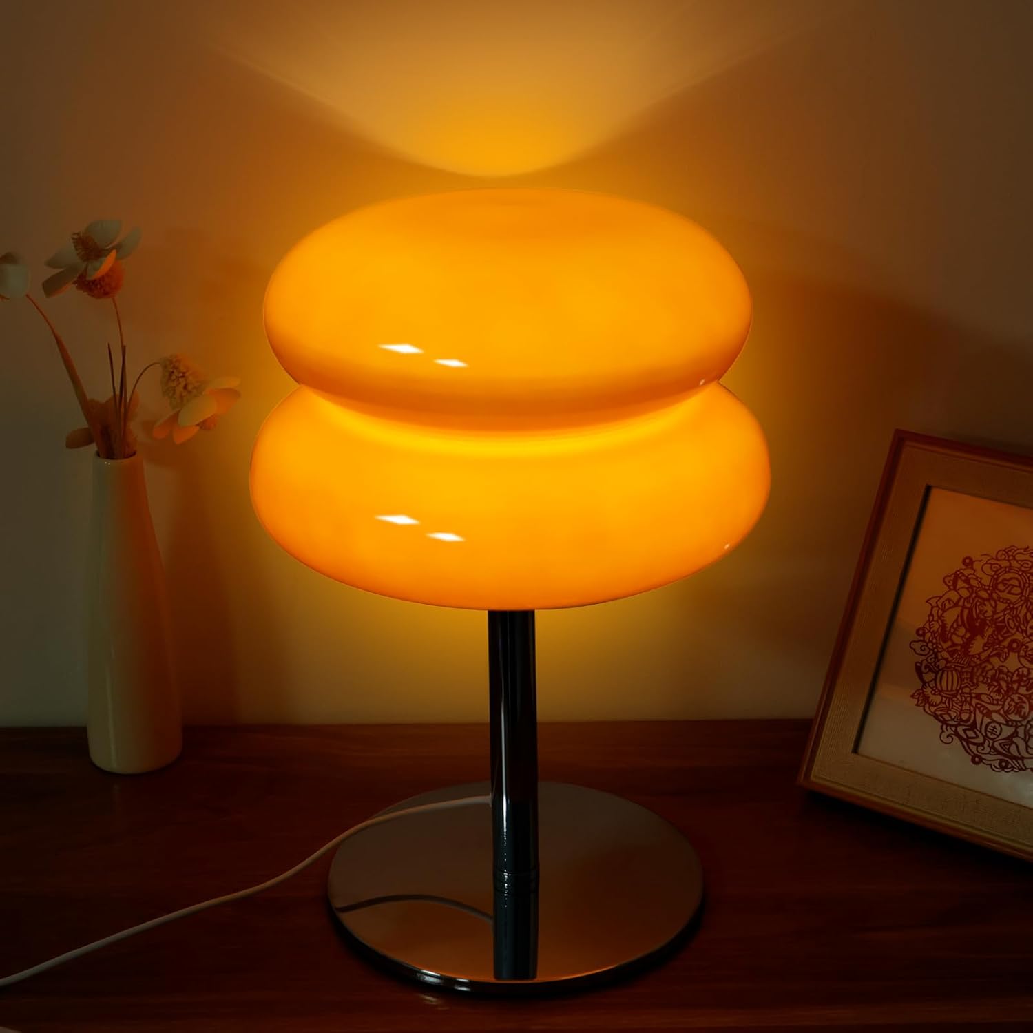 Lampe LED Macaron – Orange – USB – 3 Niveaux – Télécommande – Vintage
