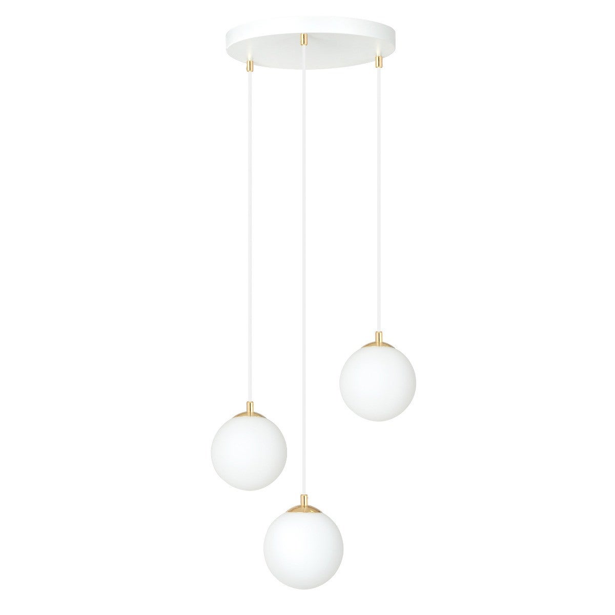 Lampa wisząca Royal biało-złota 3xE14x10W wym: 100 x 40 x 40 cm szkło Emibig