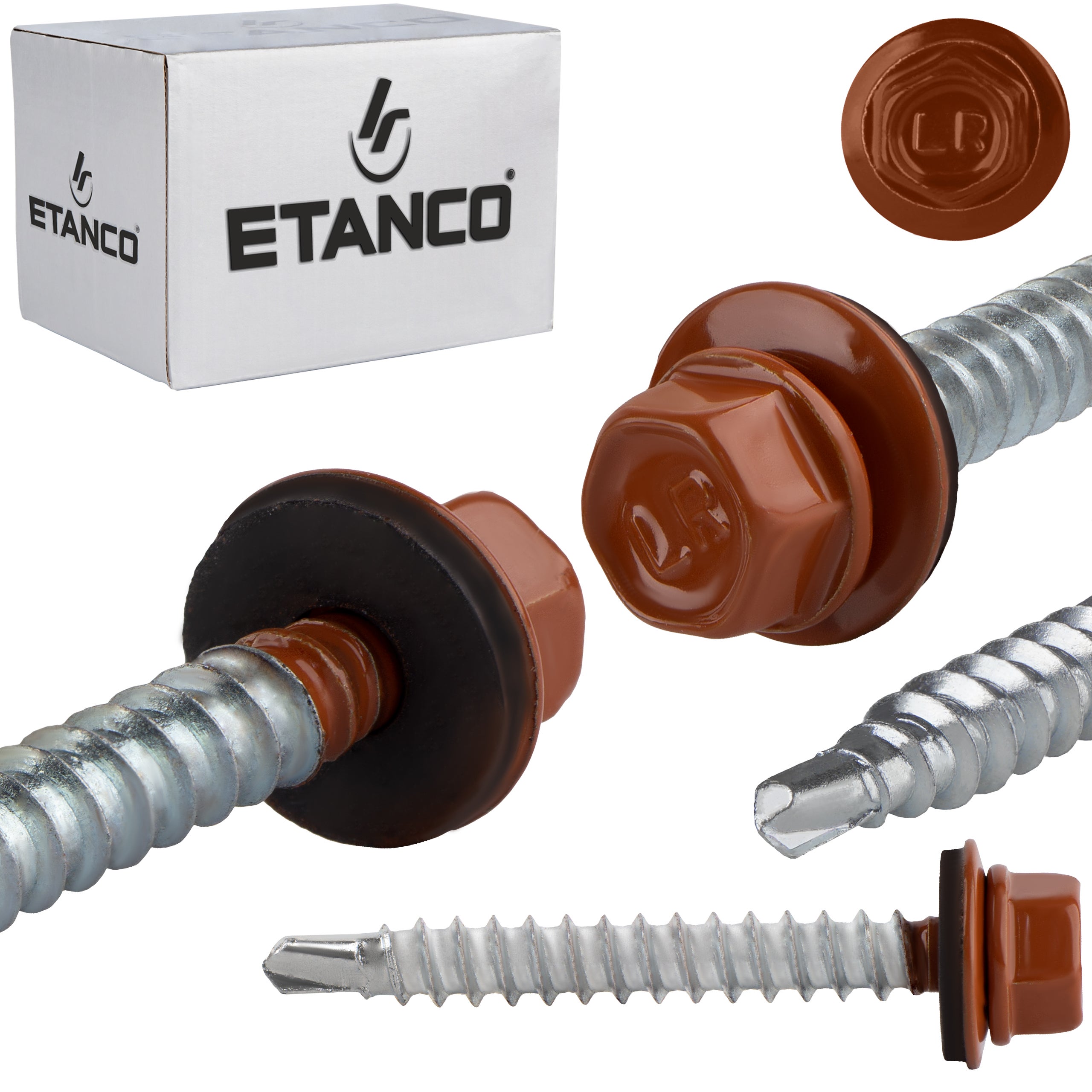 Wkręty farmerskie Etanco GTF HD Z16 Lakierowane RAL 8004 6,4x50 mm 100szt