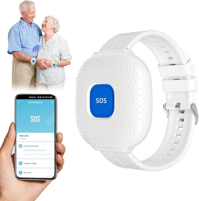 Sauvetage des Personnes âgées Bouton d'urgence Personnes âgées Système D'alarme d'urgence pour Les Personnes âgées Patients Handicapés (Montre WiFi)