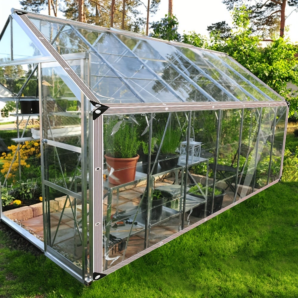 Bâche transparente imperméable polyvalente de 2*3m avec œillets-installation facile,couverture transparente imperméable à la pluie pour jardin,porche - 4