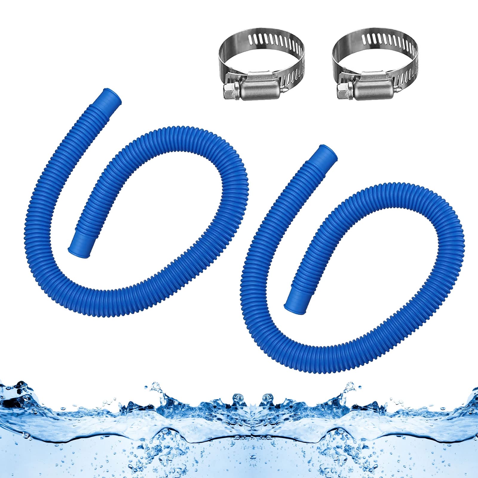 Intex Tubo Di Ricambio Per Pompa Piscina Diametro 38mm, Lunghezza 150cm - Raccordo A Dado Per Pompe 1500 GPH E Superiori