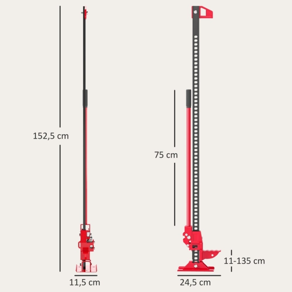 Podnośnik hydrauliczny rolniczy 135 cm, udźwig 3000 kg, do podnoszenia pojazdów terenowych, SUV-ów, ciężarówek i quadów, stal o dużej wytrzymałości - 4