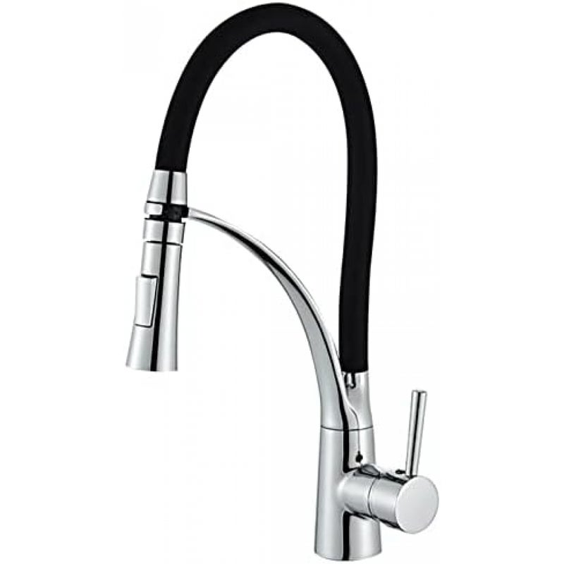 Bateria kuchenna ze stopu cynku z wyciąganą wylewką, srebrny stop cynku