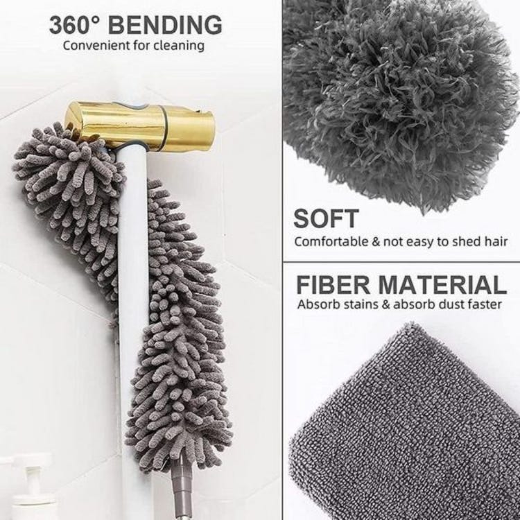 Ensemble de 5 brosses anti-poussière avec plumeau télescopique - 4