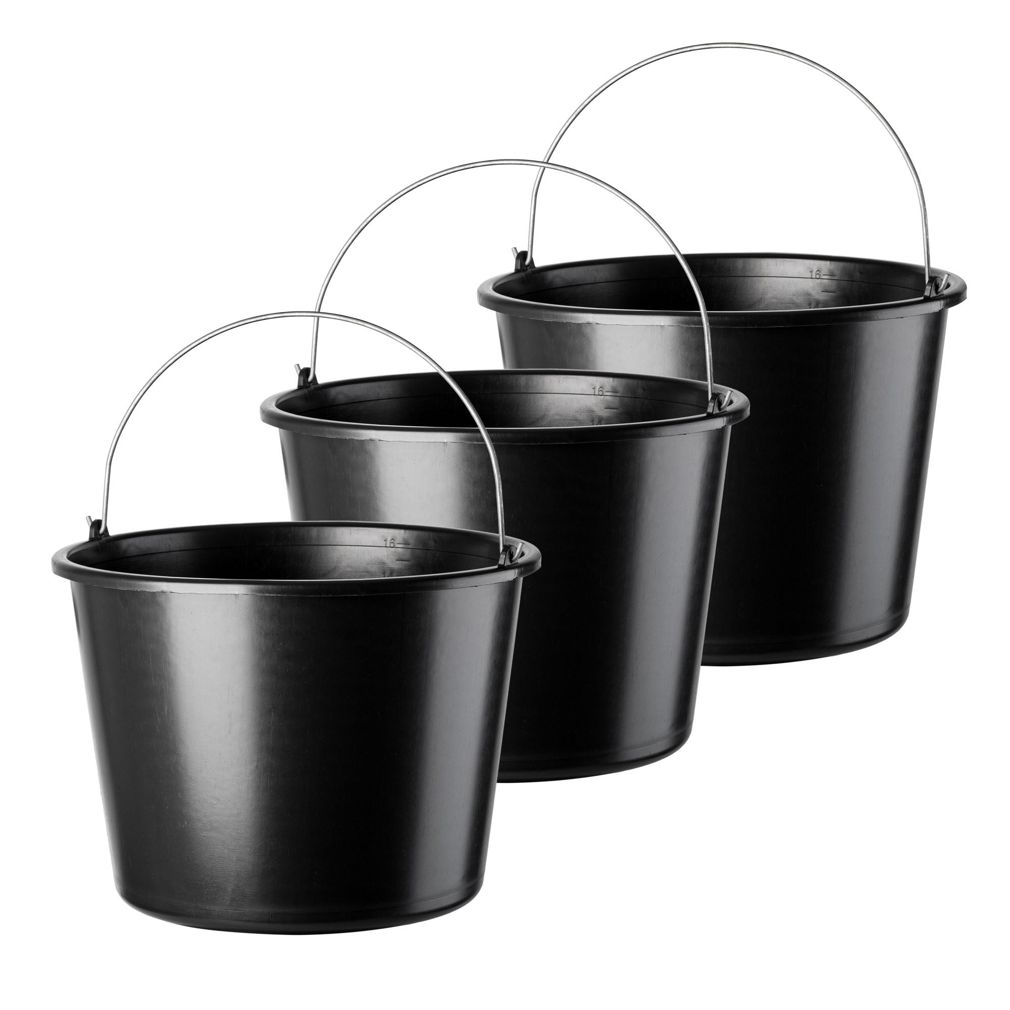 WIADRO BUDOWLANE 16L GOSPODARCZE PLASTIKOWE OGRODNICZE MOCNE WIADRA 3 szt