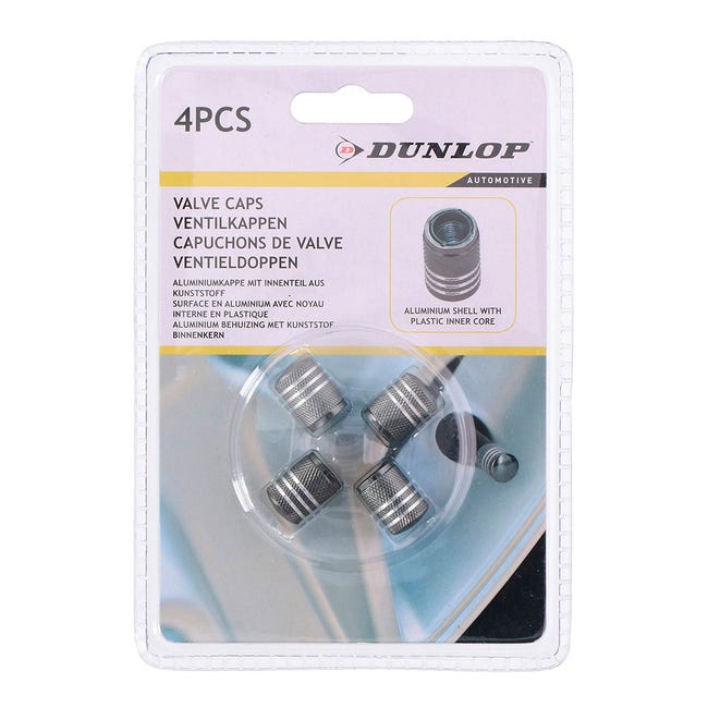 Lot 4 Bouchons Valve Anti-Vol Pneus Voiture – Avec Clé De Sécurité, Bouchons Anti-Poussière Gris Pour Auto, Moto, Camion, Vélo