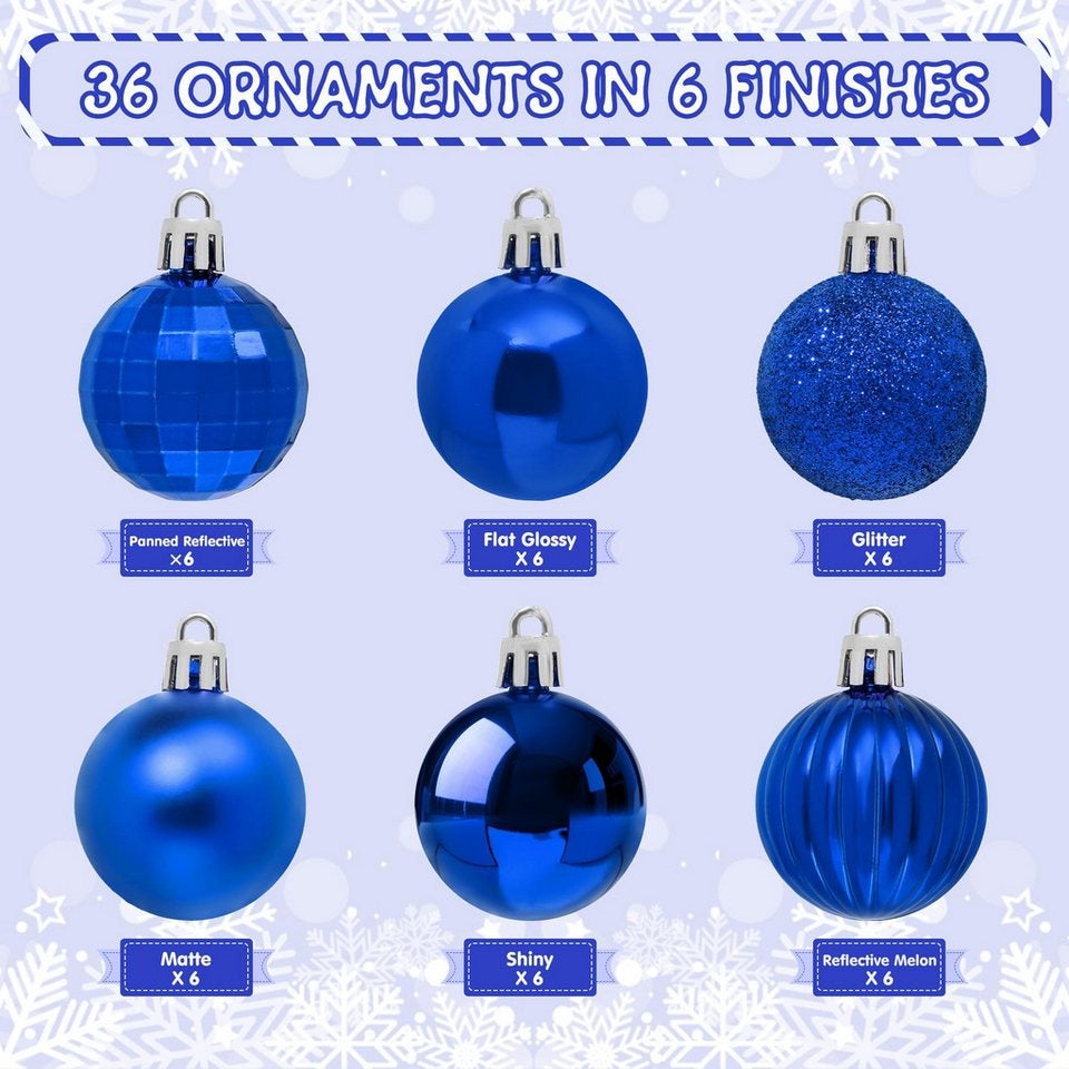 Conjunto de 36 enfeites para árvores de Natal, Conjunto de bolas de Natal, Pingentes para árvores de Natal, Presente de Natal, Decorações de Natal - 5