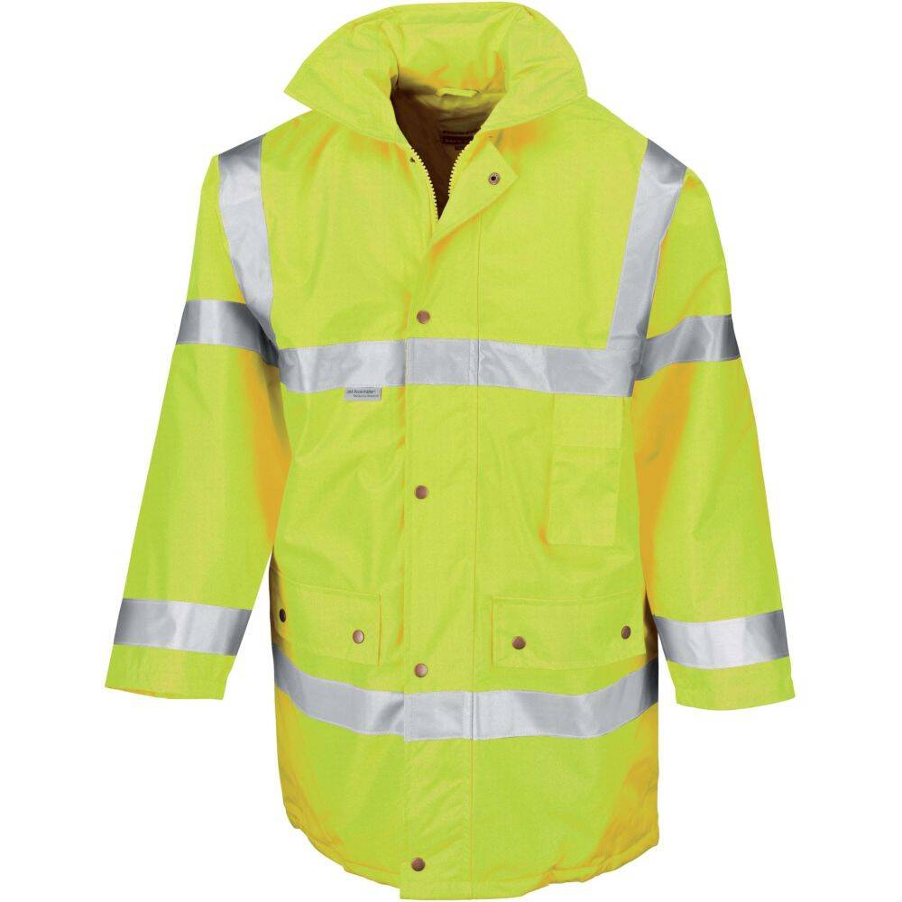 Parka De Sécurité Haute Visibilité Jaune Fluo – Bandes Réfléchissantes, Pour Travail Ou Vélo
