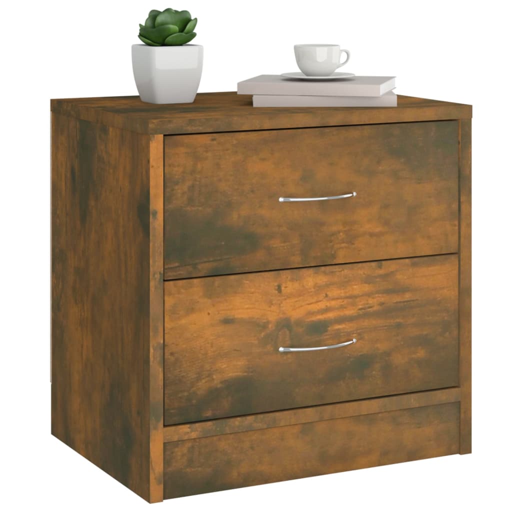 vidaXL Table de chevet Chêne fumé 40x30x40 cm Bois d'ingénierie - 3