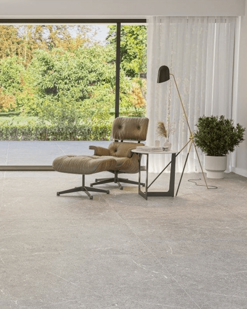 Carrelage grand format marbré gris mat PERGAMON LIGHT 120x120 cm ...