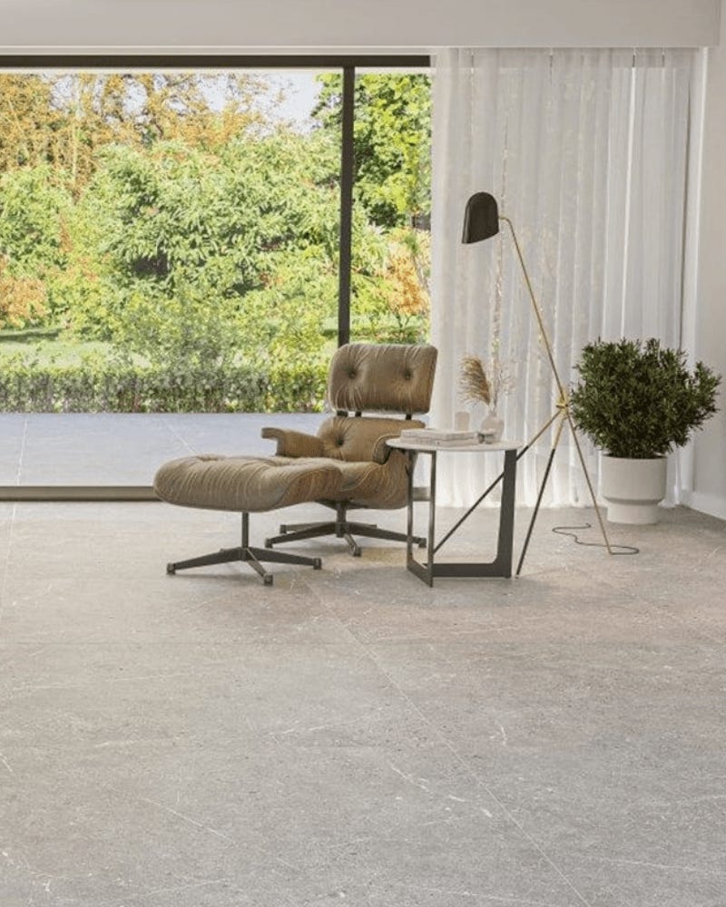 Carrelage grand format marbré gris mat PERGAMON LIGHT 120x120 cm ...