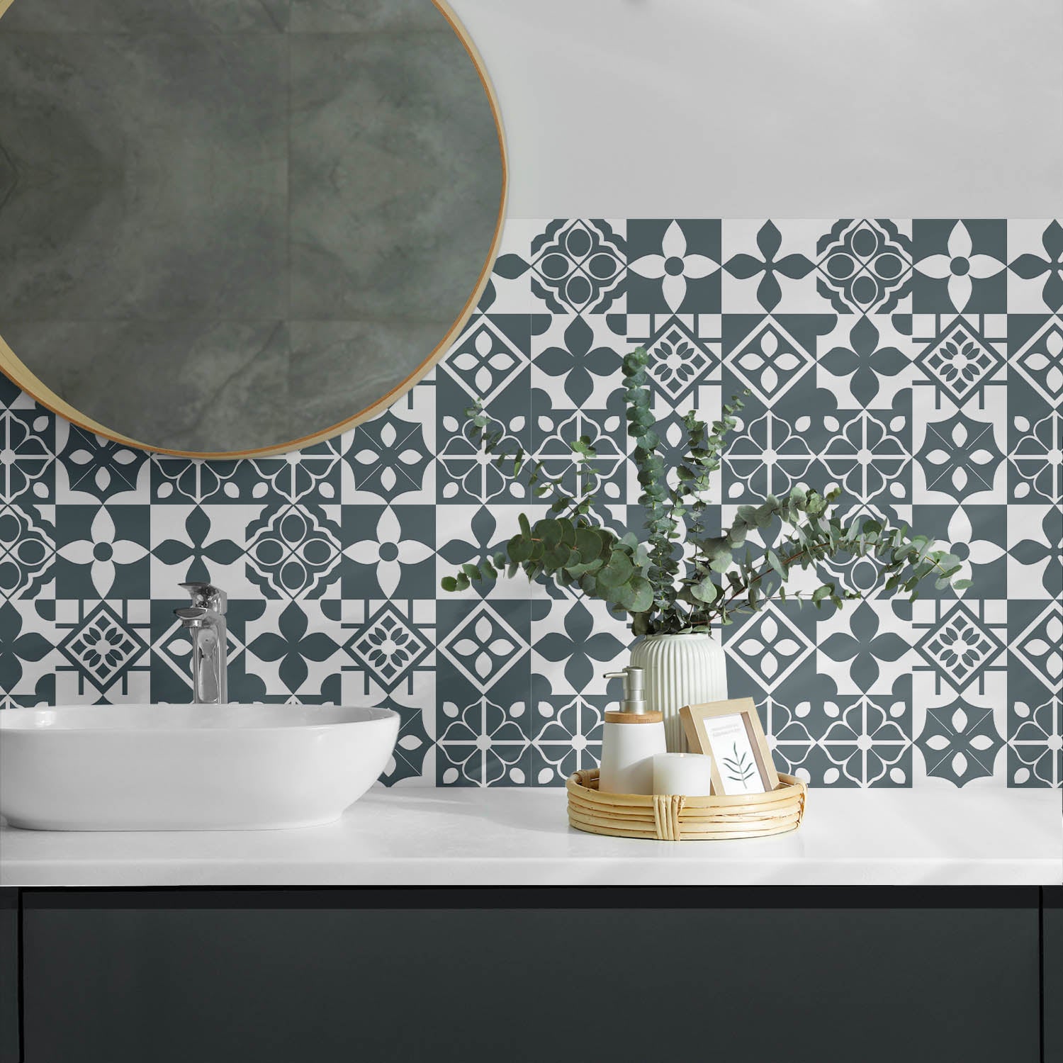 Panneaux muraux décoratifs, panneaux en PVC | 6x60x30 cm |Motifs géométriques dans les carreaux - 3