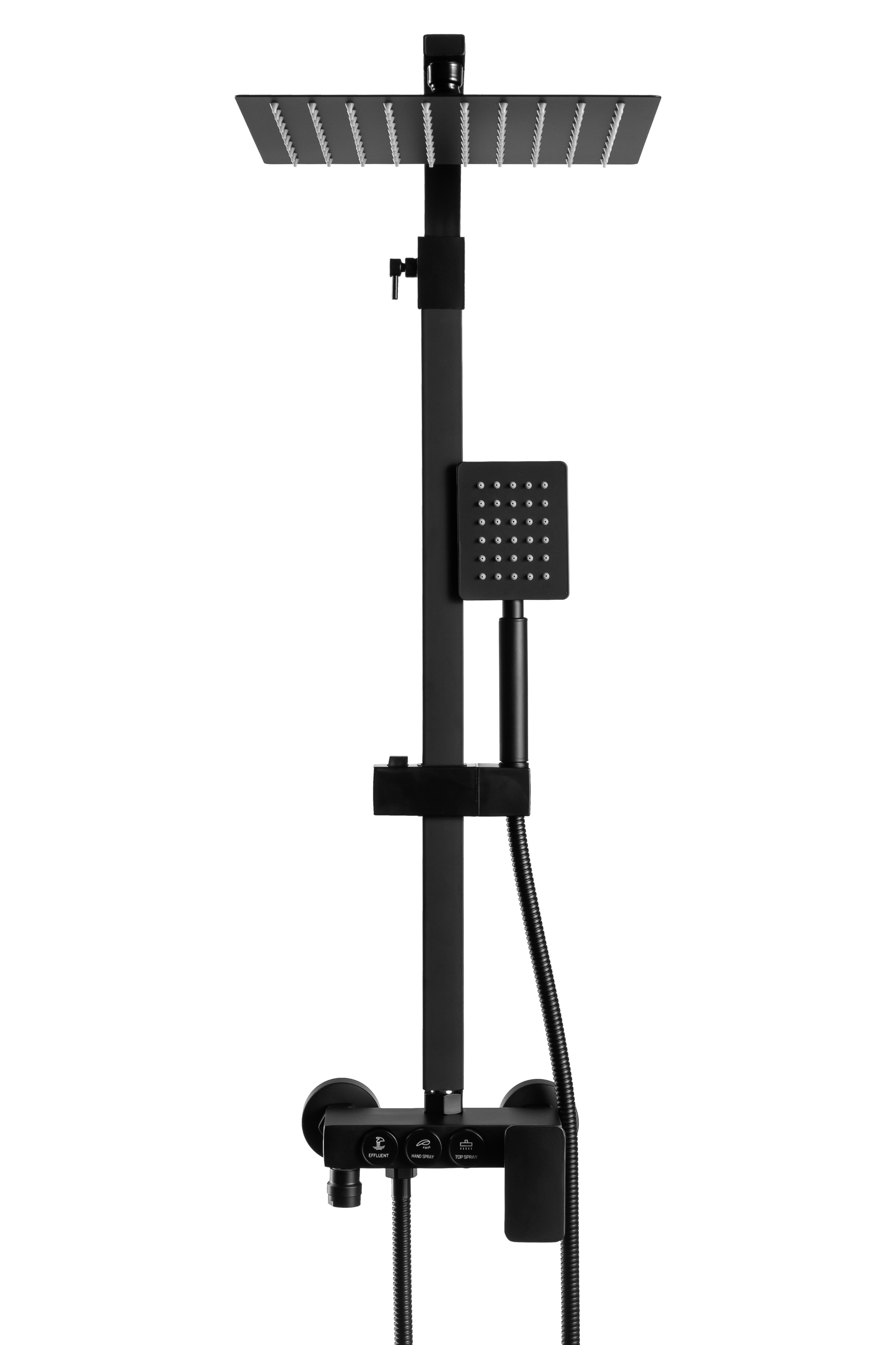 Conjunto de duche com torneira, Preto - 4