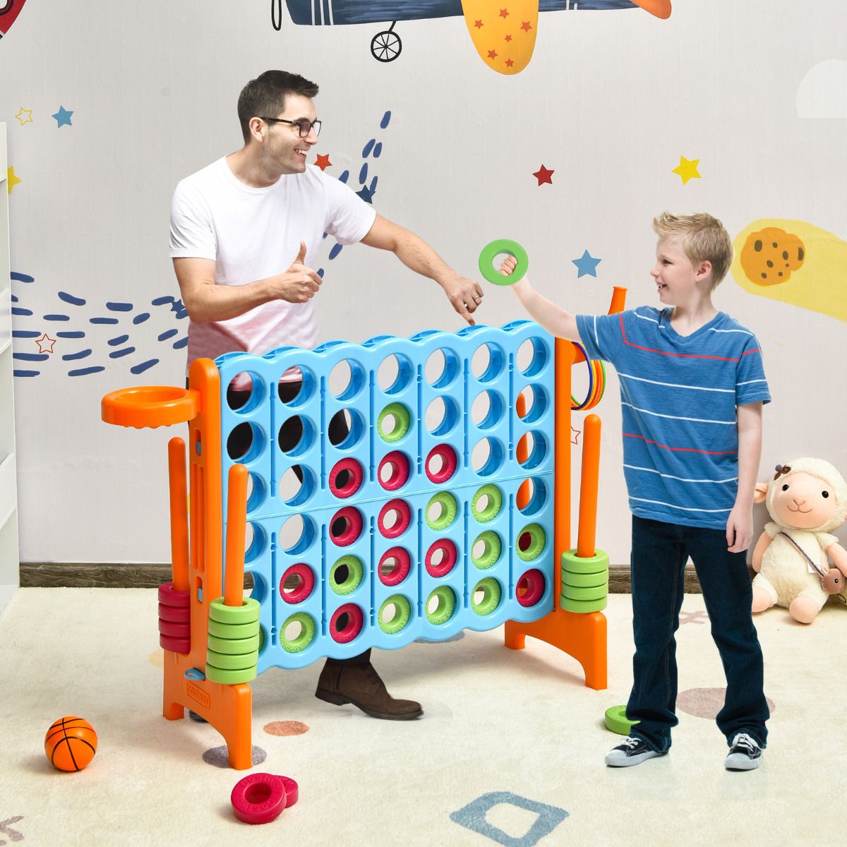 Set Conecta 4 Gigante para Niños y Adultos Juego de Exterior 74 cm ...