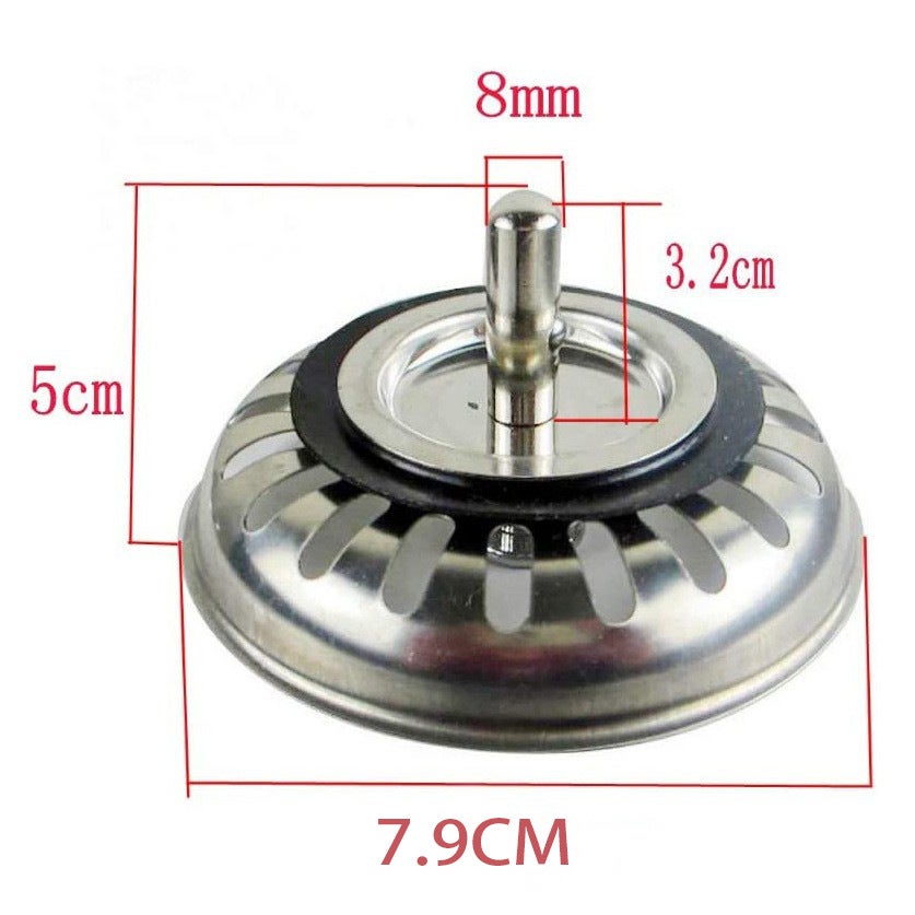 Panier Pour Bonde d'Évier de Cuisine 80 mm - Crépine Universelle Acier Inoxydable, Bouchon Panier Pop-Up, Ne se Bouche & Ne Déborde Pas - 3