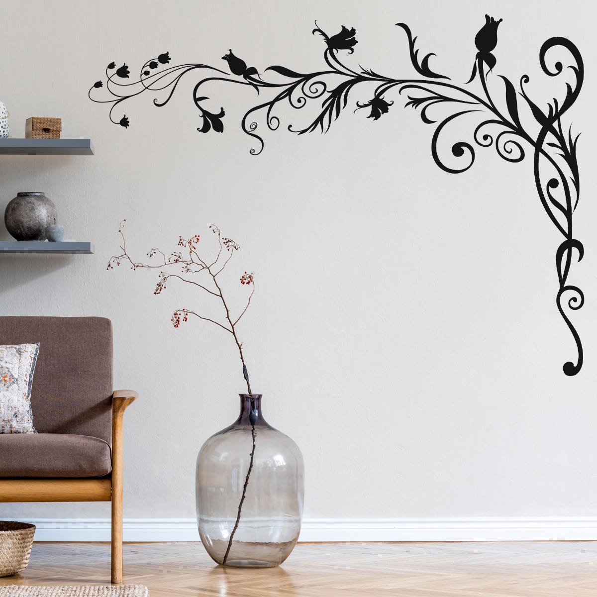 Sticker Mural - Ornement - 253 - Noir - 127x174 cm | Leroy Merlin