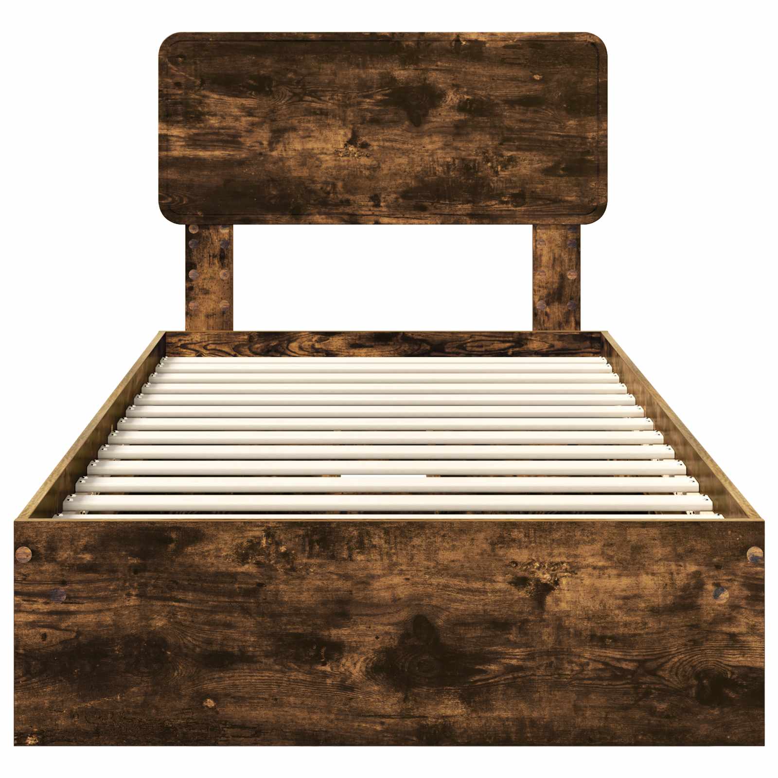 Lit de rangement chêne fumé 90 x 190 cm panneau de bois - 8
