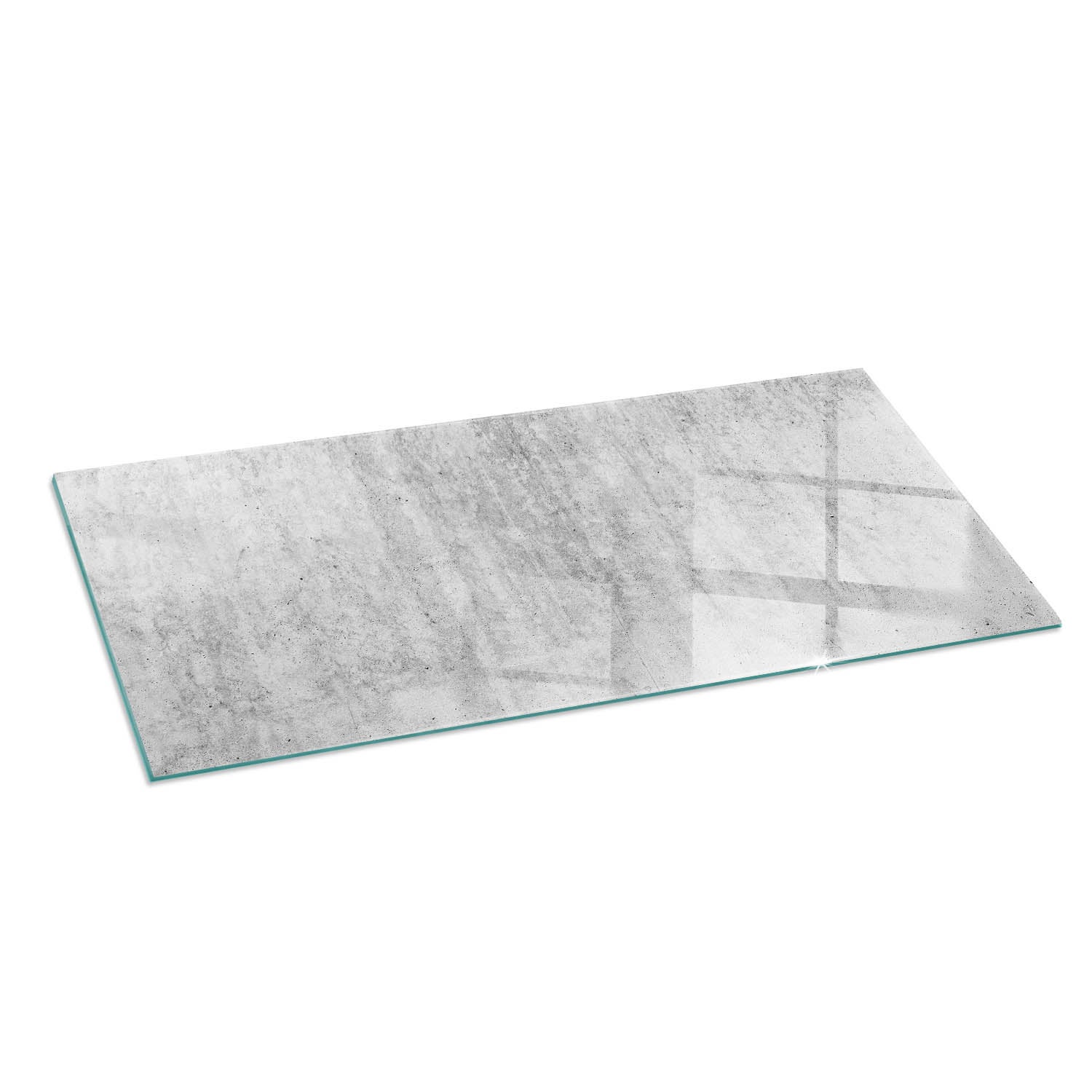 Szkło hartowane na podłogę pod kominek - 125x50 cm - Tekstura surowego betonu - TULUP