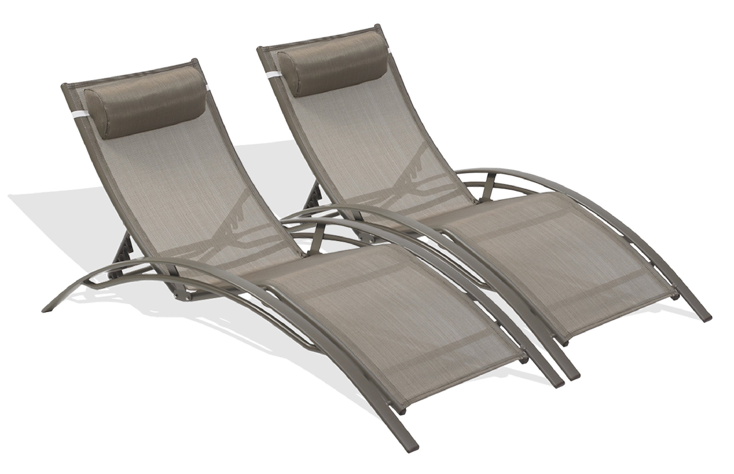 Lot de 2 bains de soleil en aluminium et toile plastifiée CL76 - DCB GARDEN - 5